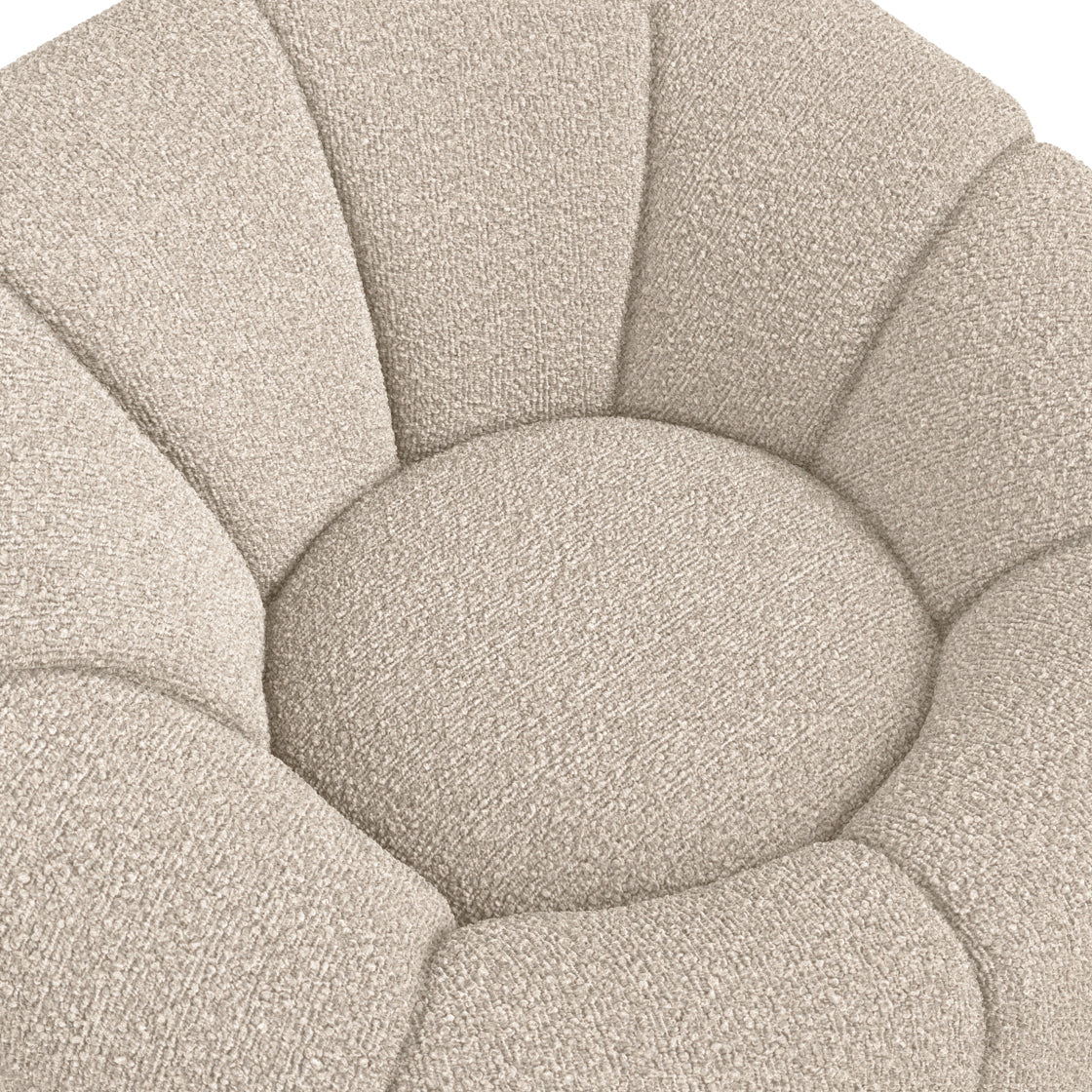 Nao Buff Cream Boucle Swivel Accent Chair
